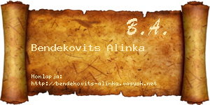 Bendekovits Alinka névjegykártya